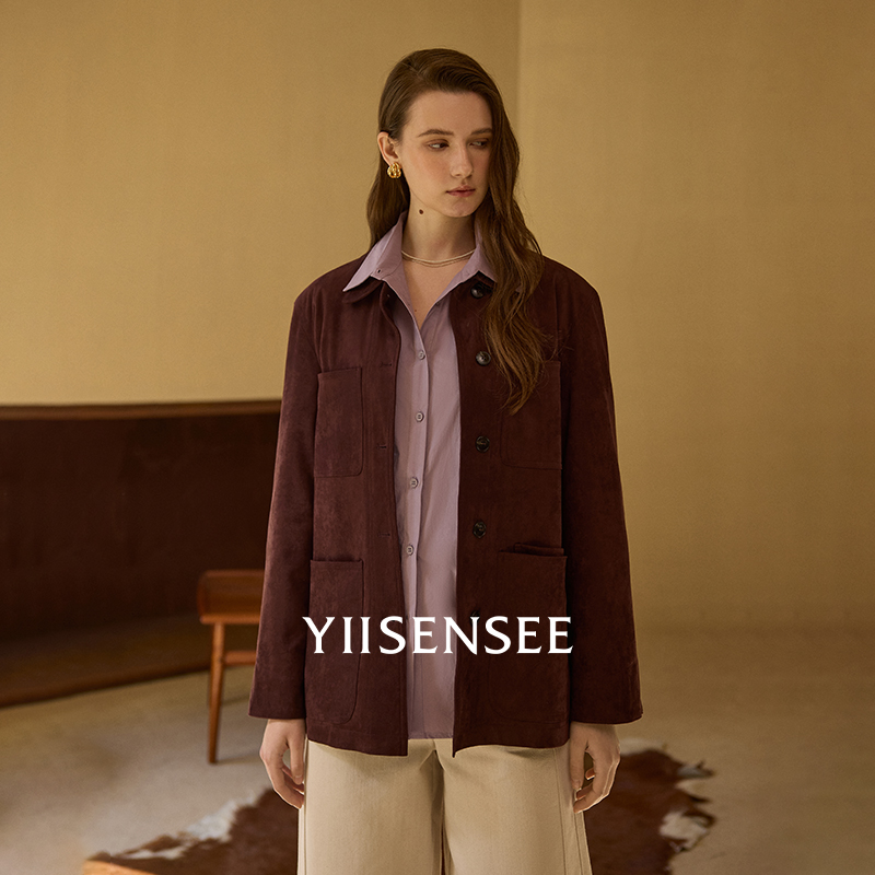 YIISENSEE逸识【自在轻装】麂皮绒夹克高级穿搭短外套