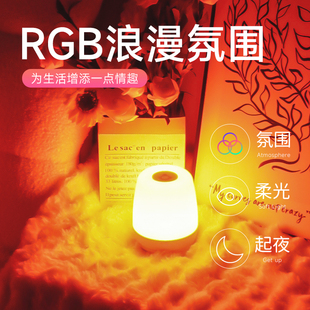 遥控情侣趣房定时高级感事 氛围灯卧室情调小夜灯睡眠床头夜间新款