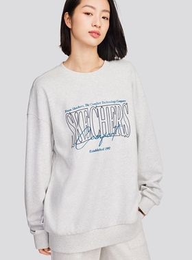 Skechers斯凯奇男女同款时尚百搭针织卫衣舒适套头打底衫L324U059