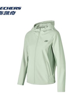 Skechers斯凯奇女士春季运动风衣舒适加绒保暖连帽外套P424W113