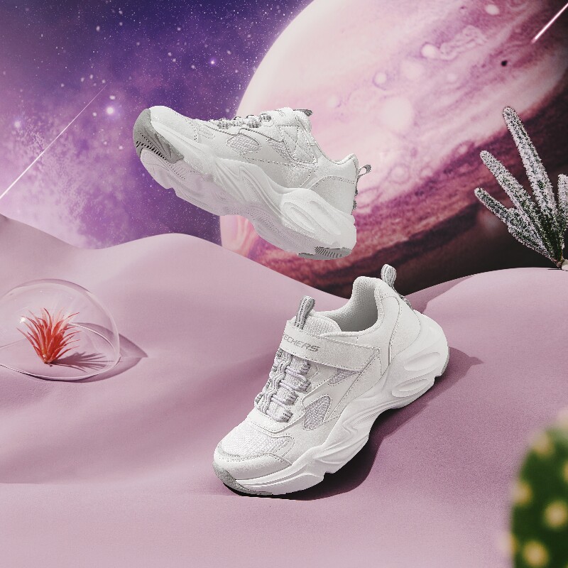Skechers斯凯奇陨星熊女童时尚百搭熊猫鞋缓震回弹运动鞋303901L