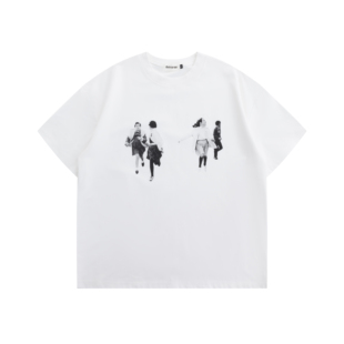 ANTRORSE 「迷茫人生」250g索罗娜冰感boxy短宽印花宽松基础t恤