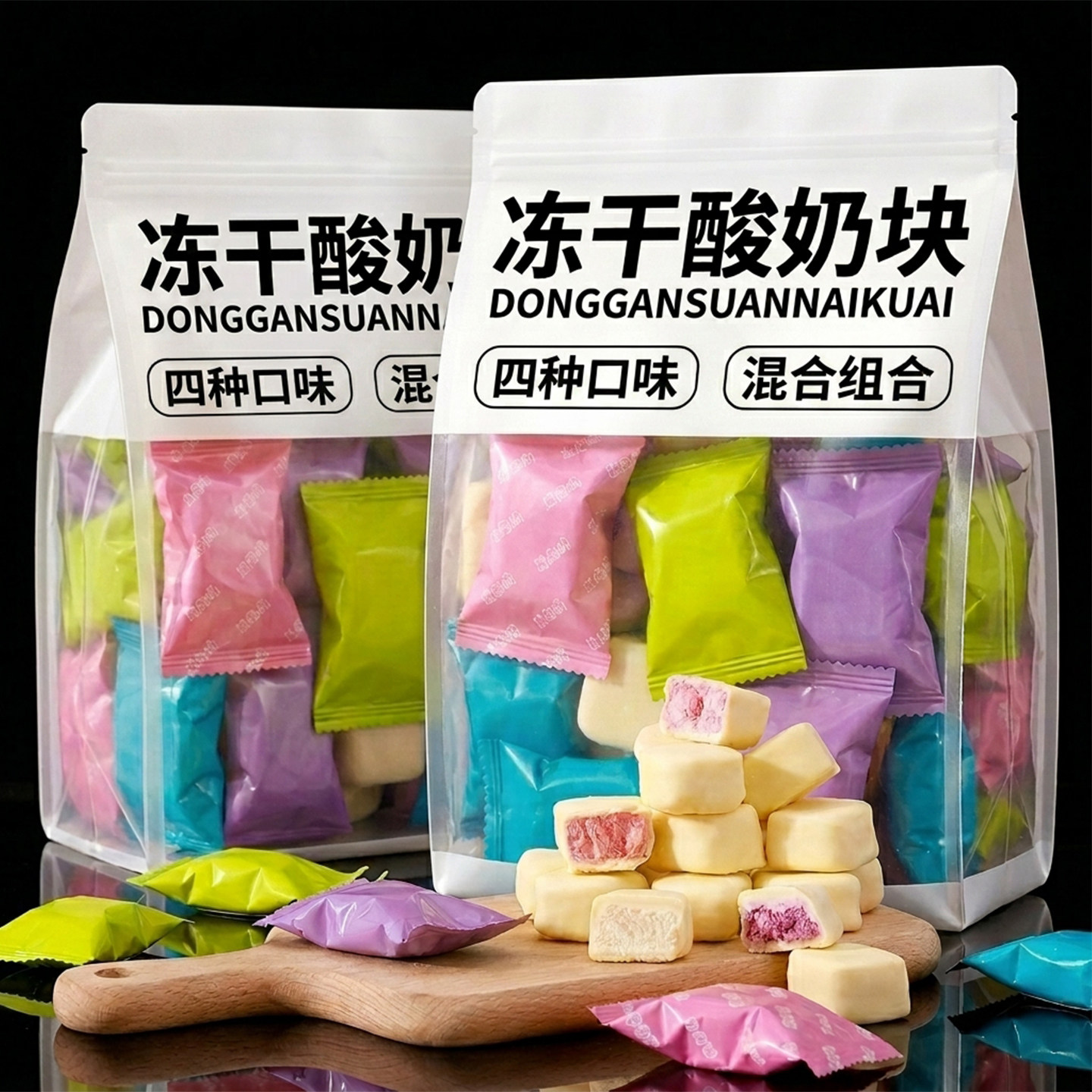 巧克力冻干酸奶块四口味酥脆