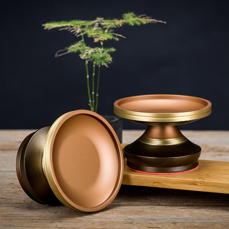 速发黄铜供果盘家用室内供奉财神水果贡盘小烛台供佛果盘佛前供盘