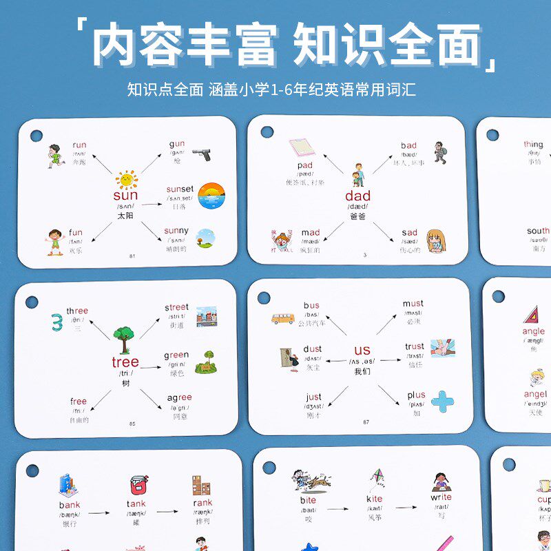 速发小学数学公式大全卡片乘法口诀表知识卡小学生英语单词记忆卡