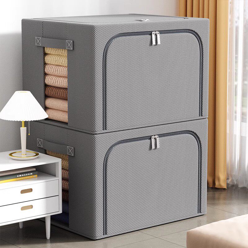 速发衣服收纳箱家用布艺整物盒衣箱装衣理折叠筐袋离子储物柜子神