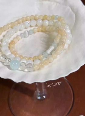 中式美学玉米黄冰感串珠手链2024国风热销爆款天然石百搭禅意礼物