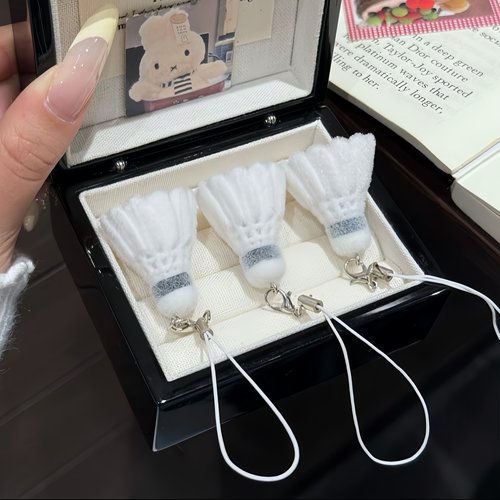 植绒羽毛球包包挂件卡通个性钥匙扣手机链挂绳送闺蜜创意挂饰ins