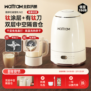 北欧沃朗鹅卵石破壁机家用全自动新款静低噪音小型料理榨汁豆浆M2
