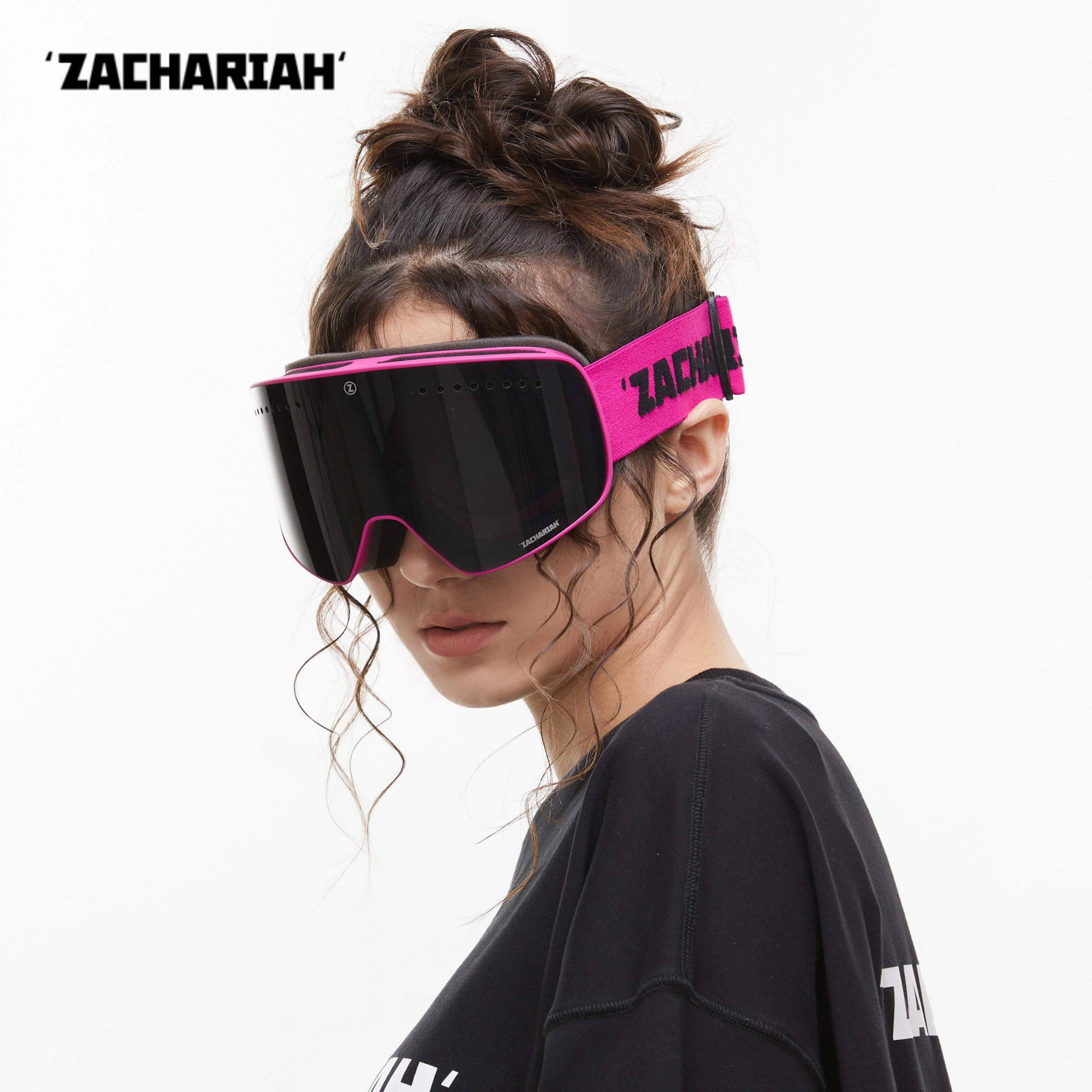ZACHARIAH【黑莓粉】磁吸专业滑雪镜双层高清防雾透气滑雪护目镜