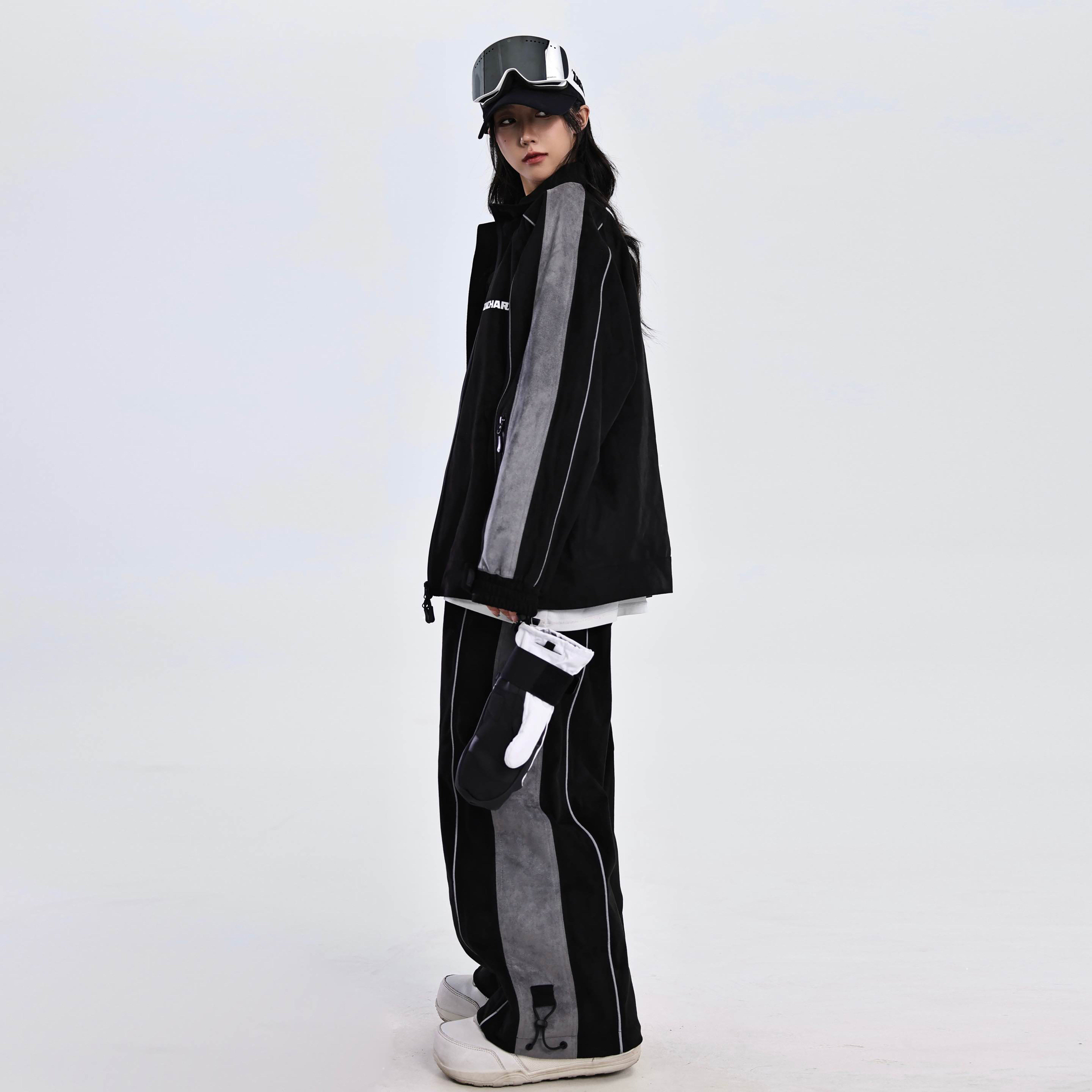 ZACHARIAH【炭黑木夜】单板滑雪服套装女 防水雪衣防风硬壳双板男