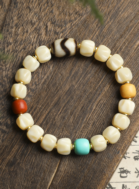 驼骨百香籽虎牙天珠原创手串