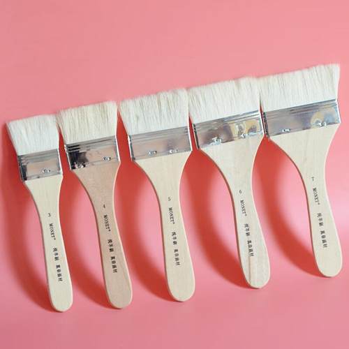 莫奈短柄羊毫板刷 学生水彩刷羊毫软毛底纹刷 初学者绘画水粉画刷