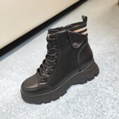 红蜻蜓马丁靴女秋冬新款 CD61989001H时尚 休闲厚底增高女短筒靴子