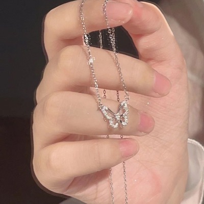 蝴蝶镶钻项链ins学生锁骨链新款网红潮颈链气质冷淡风韩式项链女