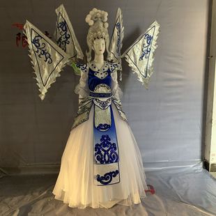 京剧戏曲服装 男女桃李杯夜深沉花旦旗靠打鼓水鼓服舞台演出开场舞