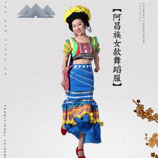 阿昌族民族演出服阿昌族生活装阿昌族男女长裙阿昌族歌手服舞蹈服