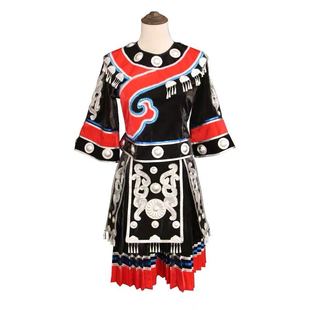 新款瑶族仫佬族服装服饰女装舞蹈演出基诺族土家族56民族服装定做