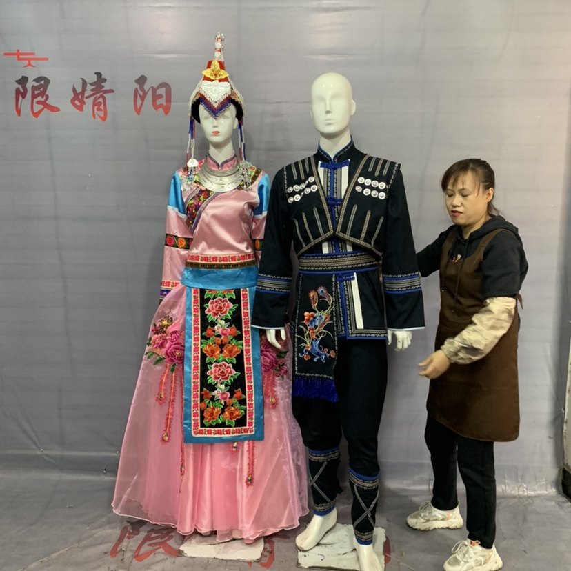 新款畲族少数民族服装女高端婚嫁礼服传统凤冠刺绣服饰长裙演出服