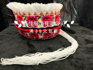 云南少数民族大理白族儿童帽子五朵金花女士头饰舞台舞蹈演出旅游