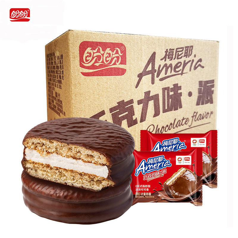 盼盼梅尼耶巧克力派312g整箱零食