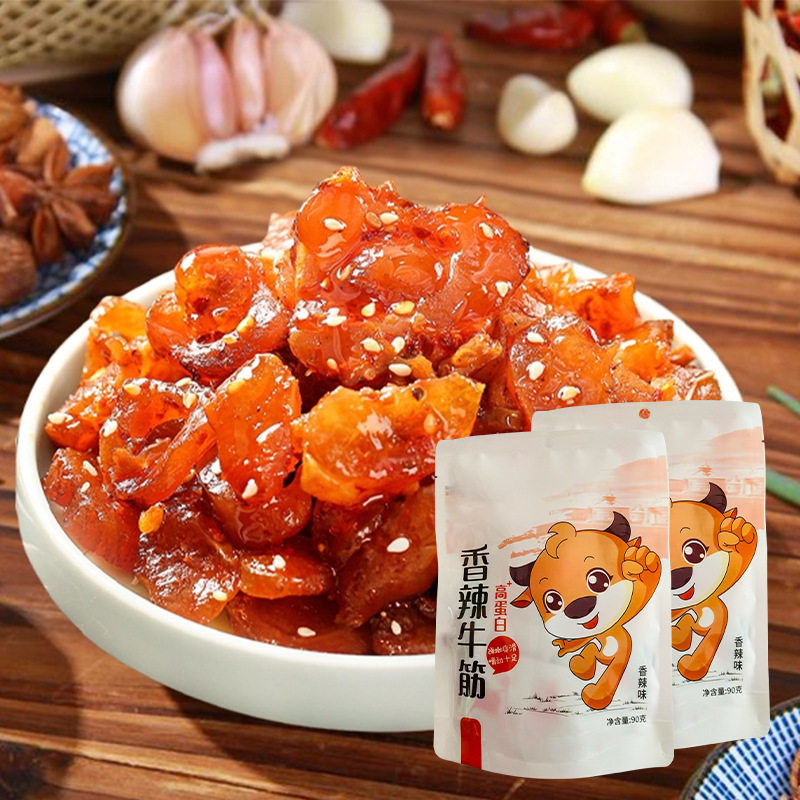 内蒙特产牛蹄筋零食香辣味水晶