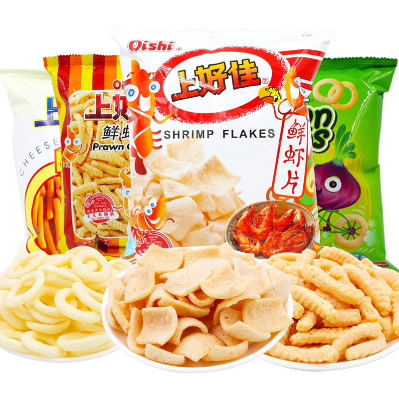 上好佳鲜虾片虾条办公室膨化休闲