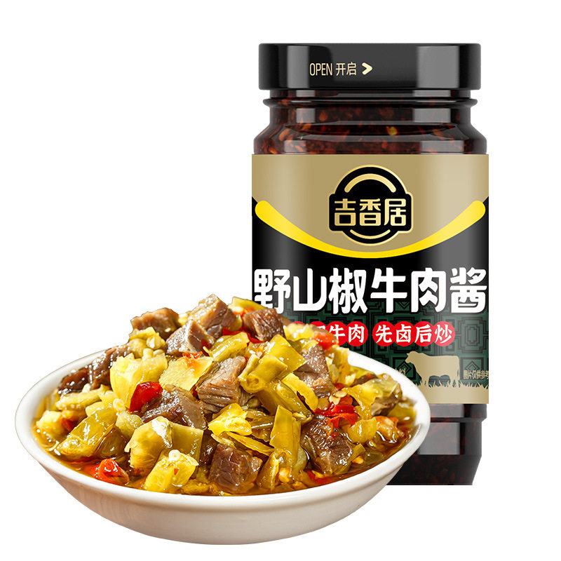 吉香居野山椒牛肉酱辣椒酱下饭