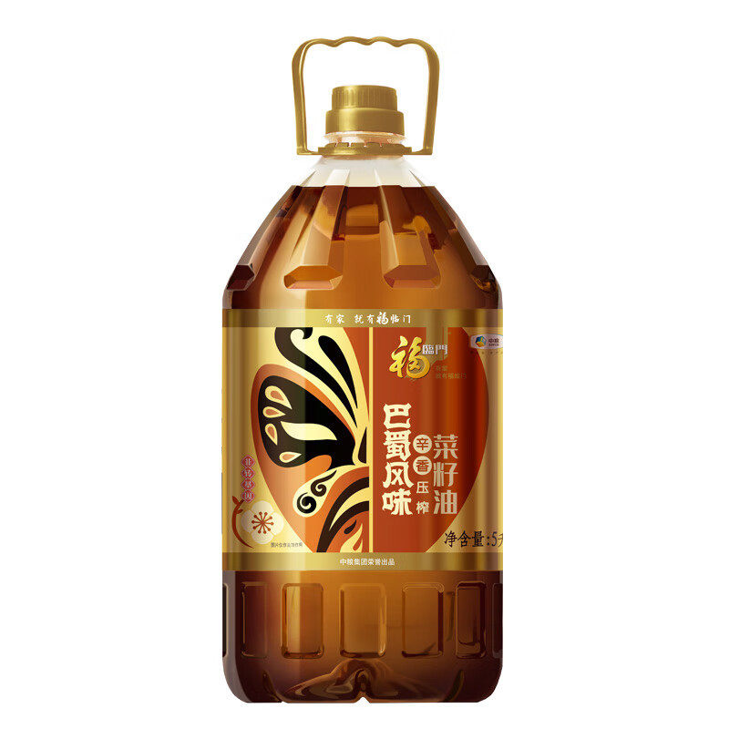 中粮福临门巴蜀风味菜籽油5L压榨