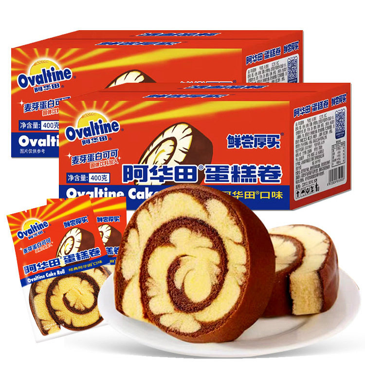阿华田蛋糕卷早餐食品瑞士卷400g