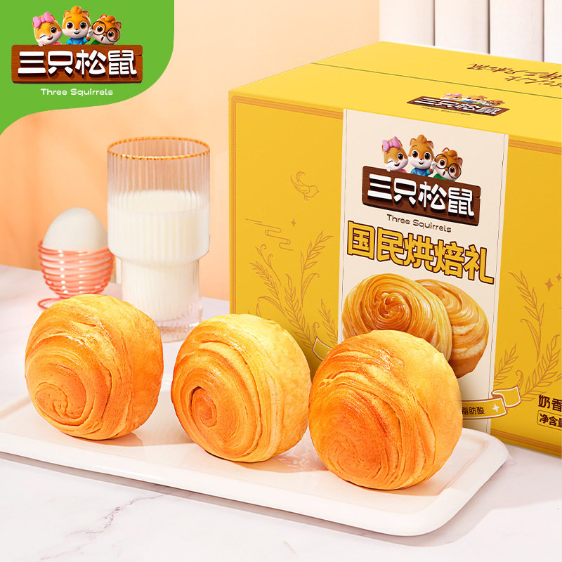 三只松鼠面包早餐吐司奶香手撕