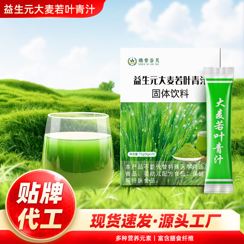 益生元大麦若叶青汁粉75g贴牌 膳食纤维酵素粉冲调麦苗粉代加工厂