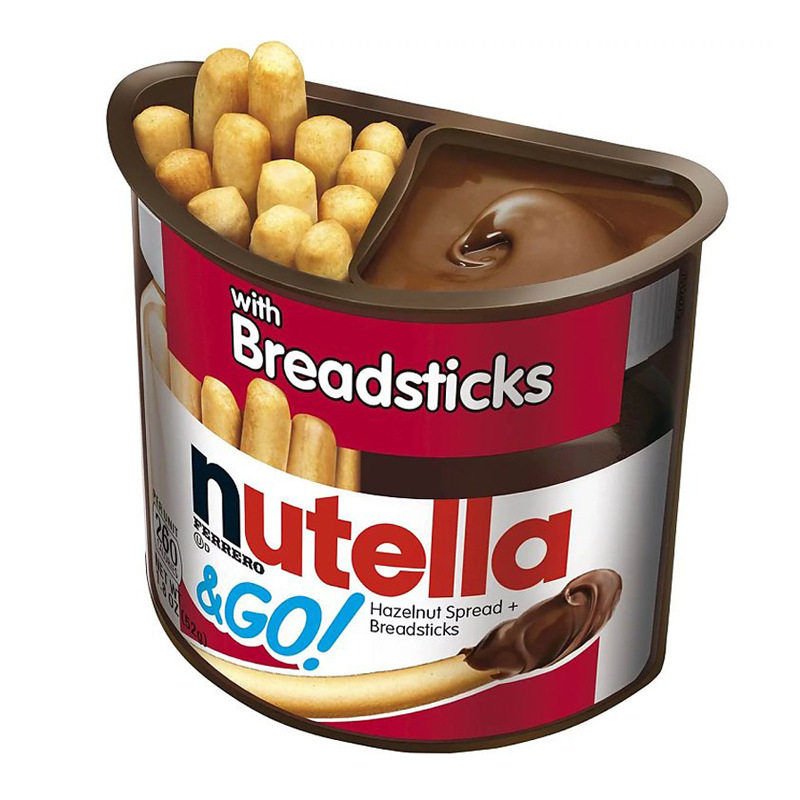 意大利进口零食 金莎能多益nutella榛子巧克力酱手指饼干棒52g