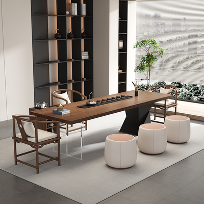 现代简约实木茶桌椅组合办公室亚克力大板轻奢家用客厅泡茶台高级