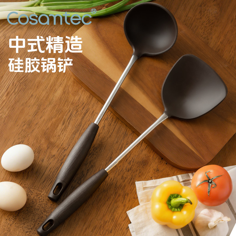 中古风硅胶锅铲不粘锅专用柄耐高温炒菜铲子厨具套装汤勺硅胶铲子