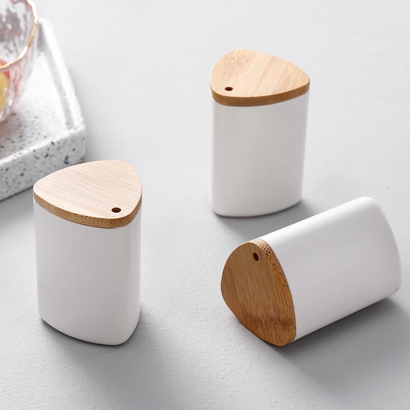 日式创意木盖牙签筒收纳盒