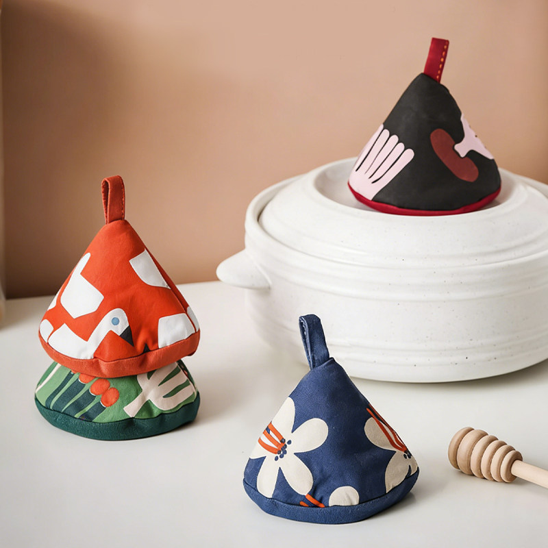 日式珐琅锅防烫帽厨房砂锅把手手柄隔热帽可爱通用三角锅铸铁锅帽