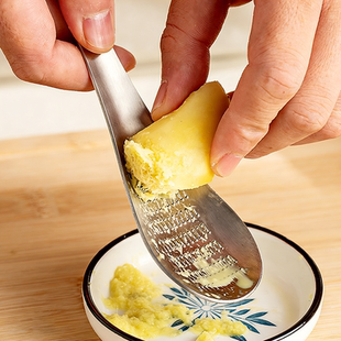 家用304不锈钢研磨勺姜泥姜蓉研磨器手动磨生姜磨蒜器捣蒜泥神器