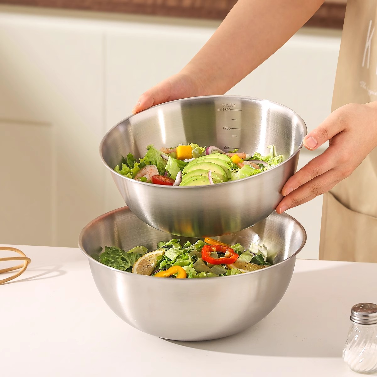 不锈钢盆食品级沙拉盆洗菜盆