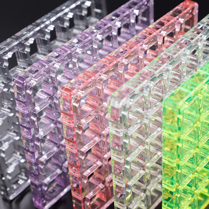 24孔30孔透明亚克力试轴器框架机械键盘轴体验架客制化紫粉透底座