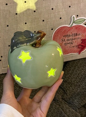 星星镂空苹果小夜灯摆件圣诞礼物