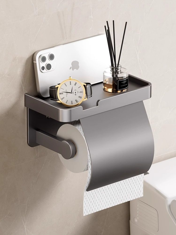 德国卫生间纸巾盒壁挂式厕所浴室免打孔防水厕纸盒洗手间卷纸架子