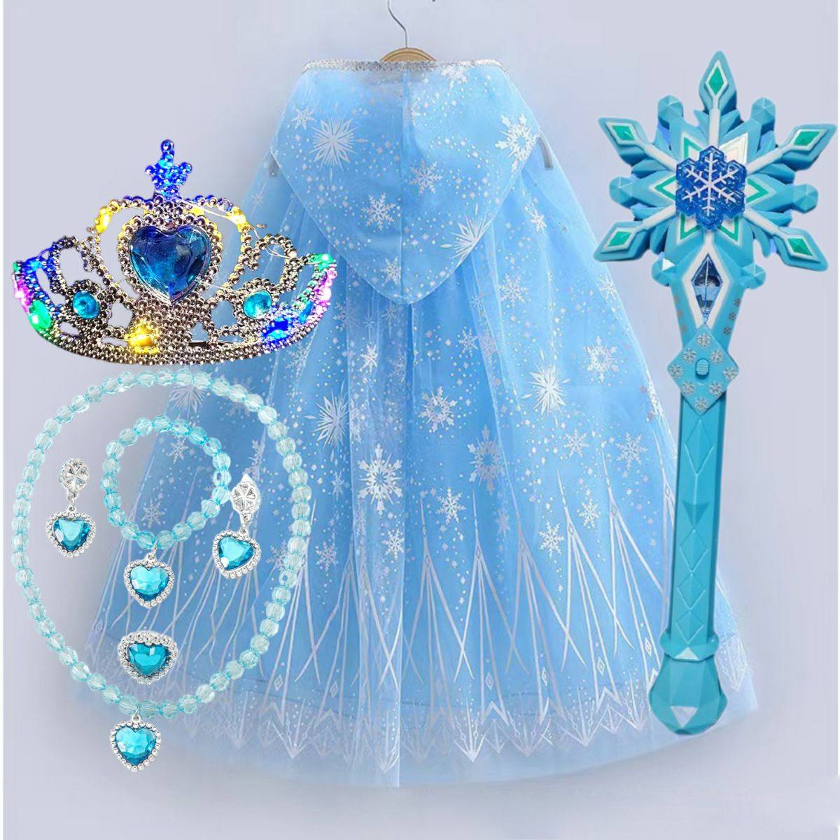 发光爱莎斗篷披风套装儿童节圣诞节表演服儿童过年玩具送孩子礼物