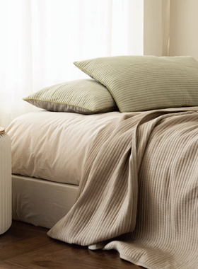 格序绗缝被 Refresh芮夫 全棉四季盖毯简约侘寂复古空调被午睡