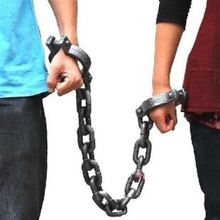 万圣节鬼屋仿真塑料道具手链脚链镣铐囚犯刑具影视表演酒吧COSX