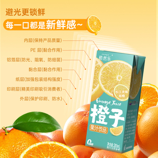 橙子風(fēng)味果汁飲料網(wǎng)紅飲品葡萄味桃子味飲品200ml盒裝 植然樂新款