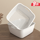 双层洗菜盆沥水篮厨房家用长方形加厚洗水果盘塑料淘米滤水菜篮子