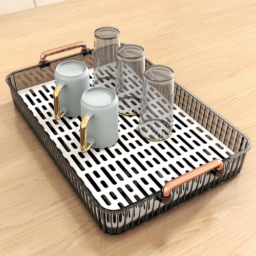 茶盘手提设计双层沥水加厚大容量