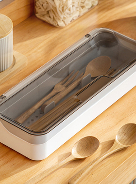 筷子笼带盖家用汤勺篓筷子盒厨房沥水消毒碗柜放筷勺子餐具收纳盒