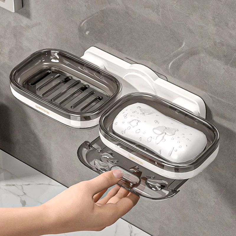 免打孔卫生间壁挂式香皂收纳盒